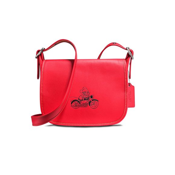 COACH Purse Red Leather Crossbody Bag Moto Mickey